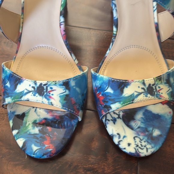 Unisa | Vibrant Blue Floral strappy Heels - Picture 7 of 11